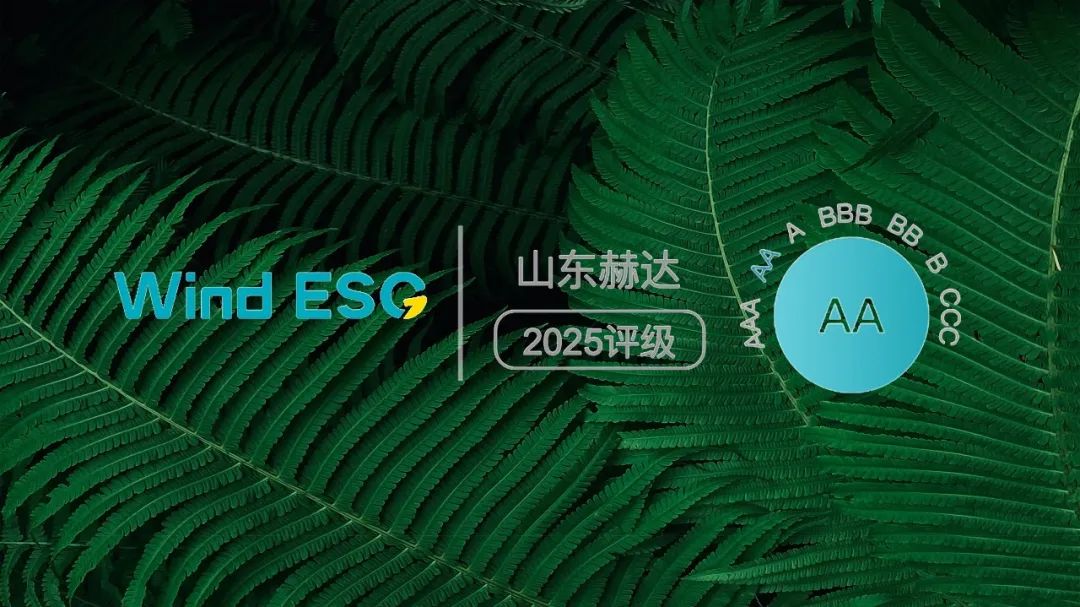 赫達集團獲2025 Wind ESG“AA”評級!